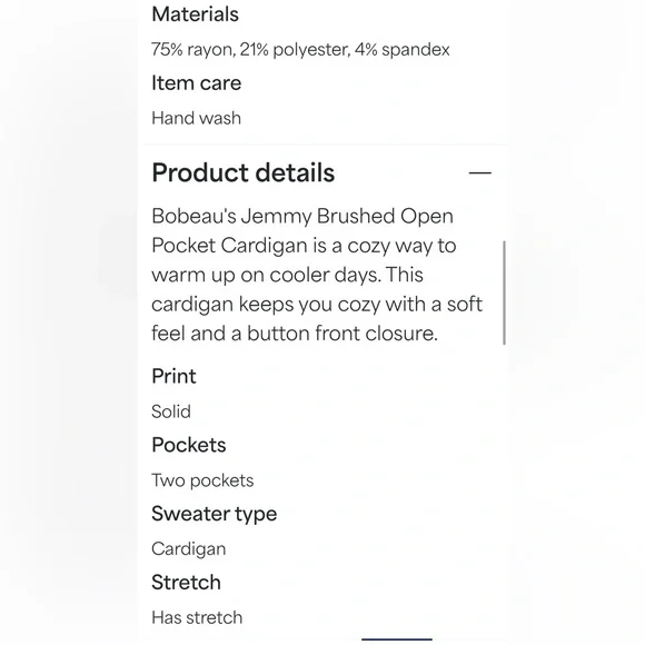 Bobeau open front cardigan - Picture 3 of 4